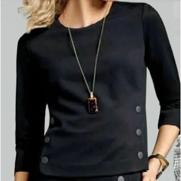 Cabi‎ Women's Shirt XS Osaka Nights Chef's Top Black Utility Style with Snaps - Picture 12 of 12